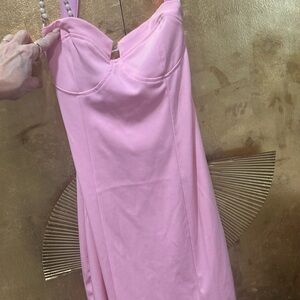 Pearl Straps Pink Sweetheart Dress